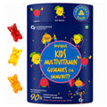 Carbamide Forte Kids Multivitamin Gummies bottle with 13 vitamins, 3 minerals, prebiotic blend, no added sugar, and 90 vegetarian gummies for children's immunity and growth.