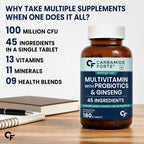 Men's Multivitamin Tablets with 45 Nutrients, 9 Functional Blends, Probiotics & Korean Ginseng | Daily Vitamins & Minerals for Energy, Immunity, Brain & Bone Support | 180 Tablets