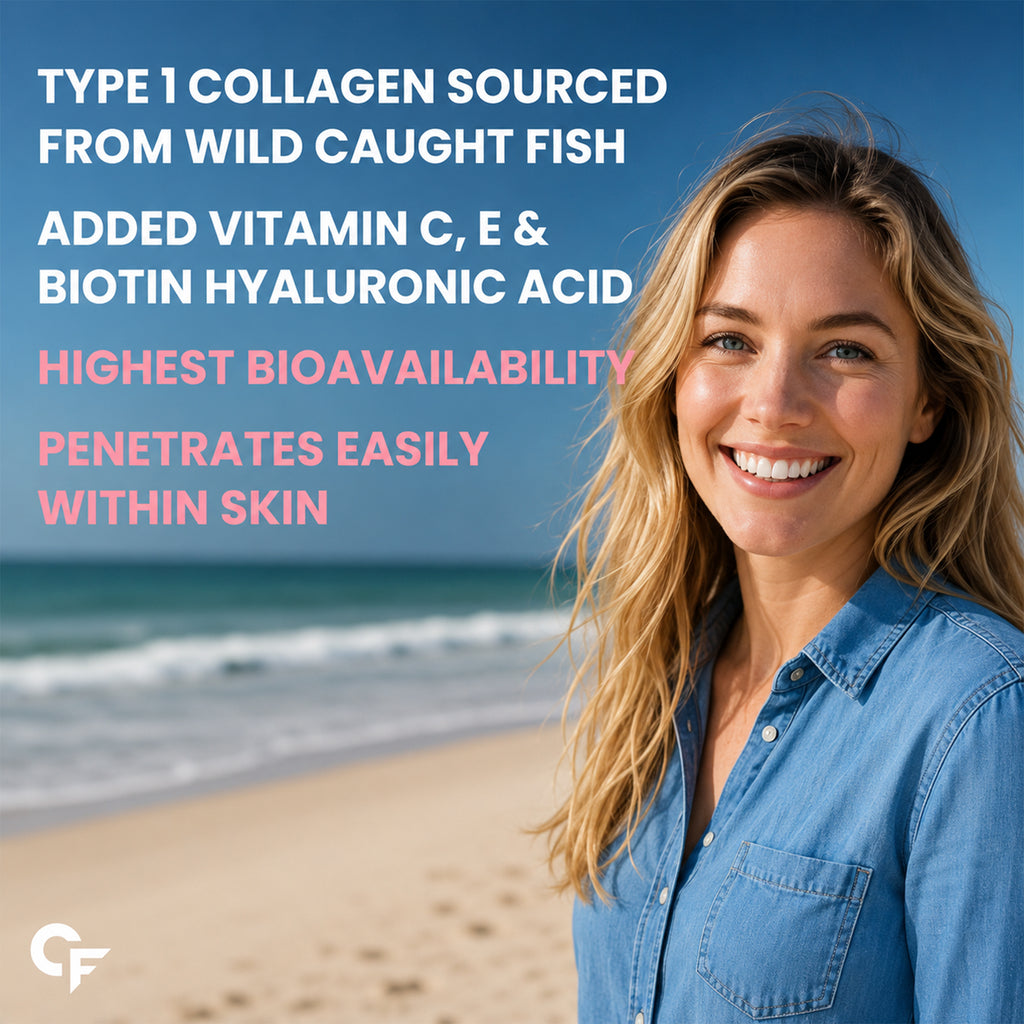 Marine Collagen 3000mg Tablets with Biotin, Hyaluronic Acid, Vitamin C & E | Hydrolyzed Type I Marine Collagen for Skin, Hair & Nails | 90 Tablets