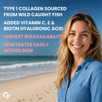 Marine Collagen 3000mg Tablets with Biotin, Hyaluronic Acid, Vitamin C & E | Hydrolyzed Type I Marine Collagen for Skin, Hair & Nails | 90 Tablets