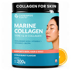 Marine Collagen Peptides Powder 200g | Type I & III Fish Collagen with Hyaluronic Acid, Biotin, Vitamin C & E | Citrus Burst Orange | 20 Servings