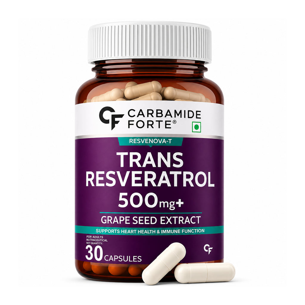 Trans Resveratrol 500mg with Grape Seed Extract 100mg | High Potency Antioxidant Supplement for Heart Health, Healthy Ageing & Immune Support | 30 Capsules