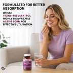 Trans Resveratrol 500mg with Grape Seed Extract 100mg | High Potency Antioxidant Supplement for Heart Health, Healthy Ageing & Immune Support | 30 Capsules