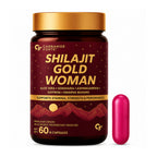 Shilajit Gold Women Capsules 60 Veg Capsules | 250mg Himalayan Shilajit with Ashwagandha, Triphala, Gokshura, Aloe Vera & Saffron | Ayurvedic Herbal Supplement for Women's Daily Wellness