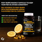 Omega 3 Fish Oil 2730mg with 1590mg Omega-3, 900mg EPA & 600mg DHA | Vitamins D3, A & E | Heart, Brain, Joint & Eye Support | Molecularly Distilled | Lemon Flavour | 60 Softgels