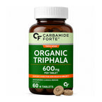 Organic Triphala Tablets 600mg - Certified Organic Ayurvedic Digestive & Gut Health Supplement with Amalaki, Haritaki & Bibhitaki | Supports Weight Management & Immunity | 60 Tablets