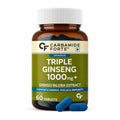 Triple Ginseng 1000mg with Ginkgo Biloba 120mg | Panax, American & Siberian Ginseng | Energy, Focus & Stamina Support | 60 Tablets