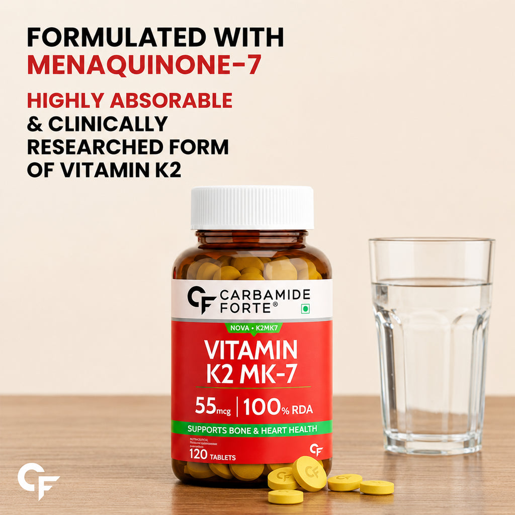 Vitamin K2 MK-7 55mcg Tablets | Nova-K2 MK7 | 120 Tablets | 100% RDA | High Absorption | Bone & Heart Health Support Supplement
