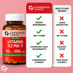 Vitamin K2 MK-7 55mcg Tablets | Nova-K2 MK7 | 120 Tablets | 100% RDA | High Absorption | Bone & Heart Health Support Supplement