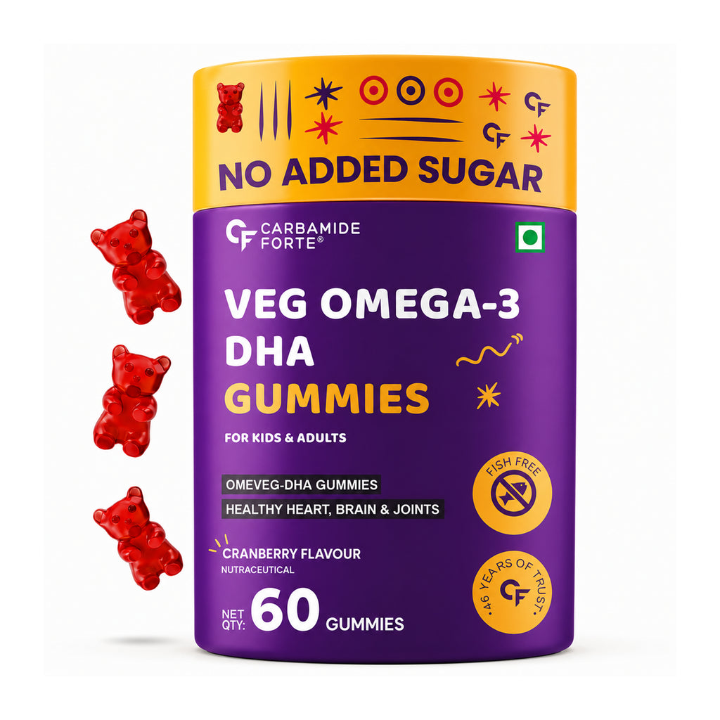 Veg Omega 3 DHA Gummies 250mg (Algal Source) | Fish-Free Vegetarian Omega-3 Supplement | No Added Sugar Cranberry Gummies | Heart, Brain & Joint Support | 60 Gummies