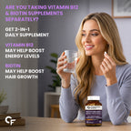 Vitamin B12 1500mcg & Biotin 5000mcg Capsules with Alpha Lipoic Acid, Benfotiamine, Chromium Picolinate, Folic Acid & Vitamin B6 | Methylcobalamin B12 Supplement | 60 Capsules