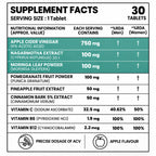 Apple Cider Vinegar Effervescent Tablets 750mg | ACV Tablets with Vitamin C, B6 & B12 | Moringa, Cinnamon, Pomegranate & Pineapple Extract | Apple Flavour | Weight Management Supplement | 30 Tablets