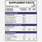 Biotin Hair Growth Tablets with DHT Blocker for Men & Women | Hair, Skin & Nails Supplement | Stinging Nettle, Beta Sitosterol, Bhringraj, Hyaluronic Acid & Vitamin E | 60 Tablets