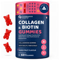 Collagen & Biotin Gummies for Hair Skin & Nails | Hydrolyzed Collagen Peptides, Hyaluronic Acid & Vitamin C | Mixed Fruit | 60 Gummies