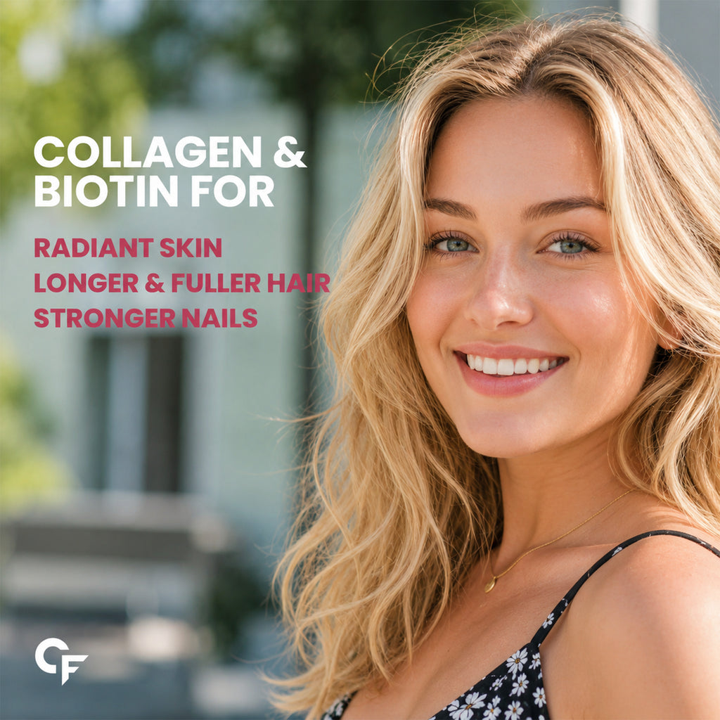 Collagen & Biotin Gummies for Hair Skin & Nails | Hydrolyzed Collagen Peptides, Hyaluronic Acid & Vitamin C | Mixed Fruit | 60 Gummies