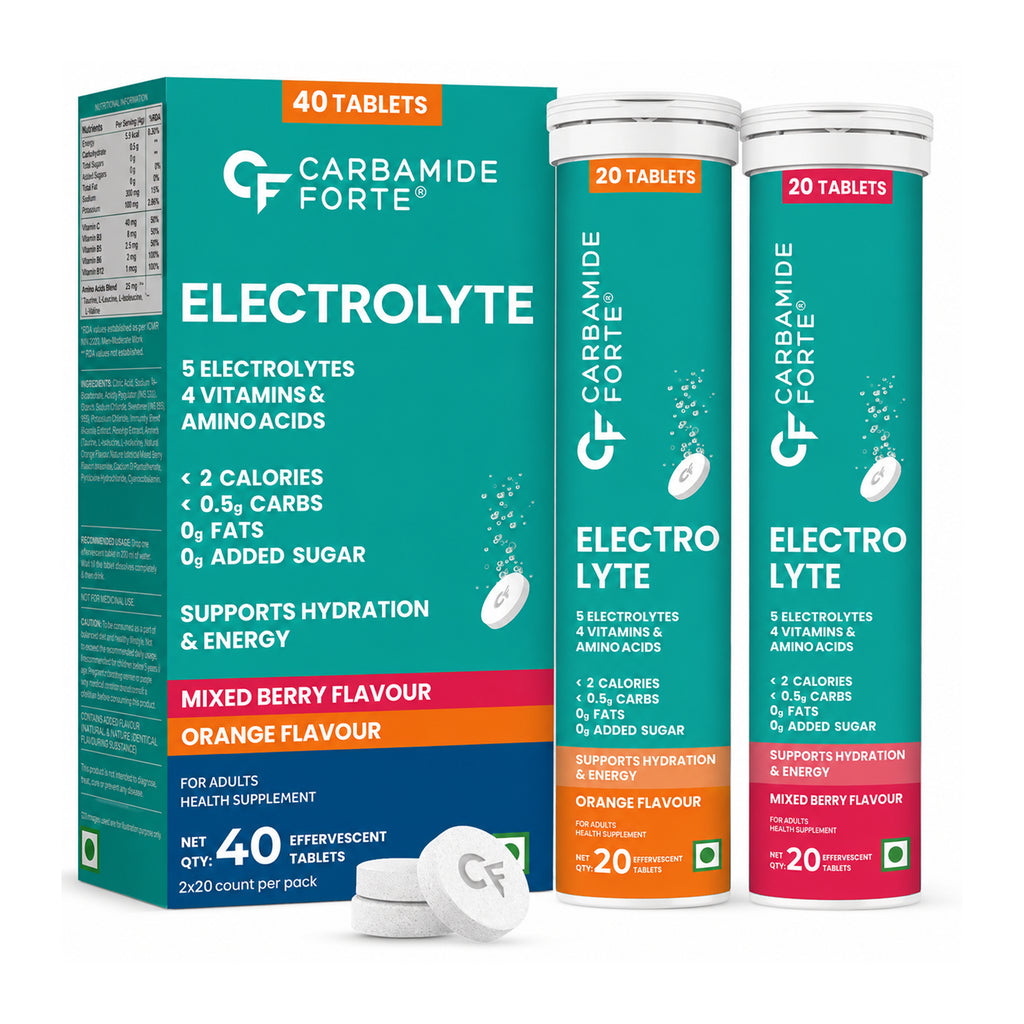 Electrolyte Effervescent Tablets with Sodium, Potassium, Magnesium, Calcium, Taurine & Vitamin C | Sugar Free Hydration Drink Tablets | Fast Dissolving Electrolyte Supplement | 40 Tablets