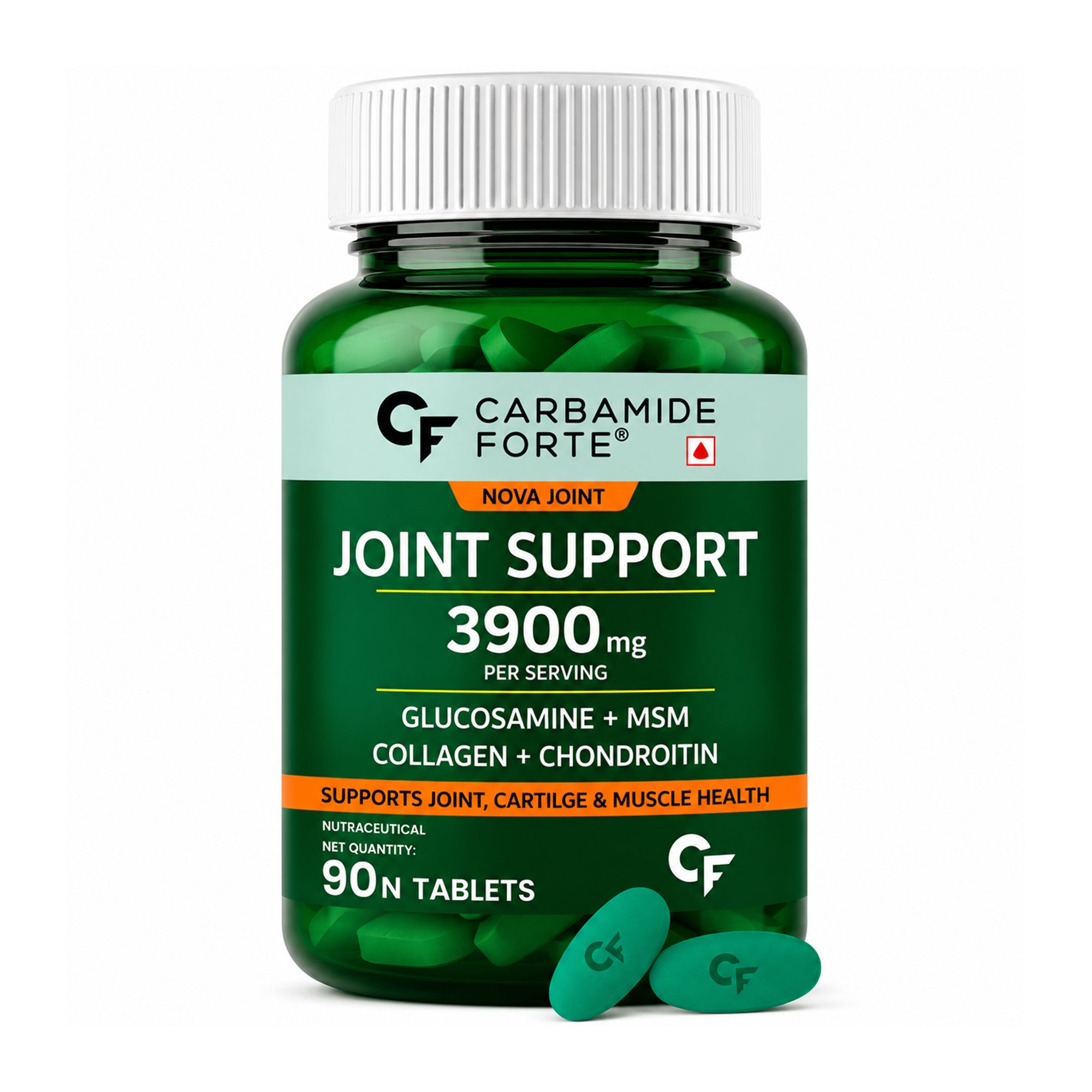 Glucosamine Chondroitin MSM Tablets with Collagen, Turmeric & Vitamin D3 | Joint Support Supplement for Men & Women | Supports Cartilage, Mobility & Flexibility | 90 Tablets