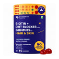 Natural Biotin Hair Gummies 60 Gummies | 40mcg Biotin with DHT Support | Beta Sitosterol, Grape Seed & Green Tea | Hair Growth, Strong Hair, Skin & Nails | No Added Sugar