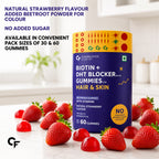 Natural Biotin Hair Gummies 60 Gummies | 40mcg Biotin with DHT Support | Beta Sitosterol, Grape Seed & Green Tea | Hair Growth, Strong Hair, Skin & Nails | No Added Sugar