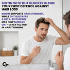 Natural Biotin Hair Gummies 60 Gummies | 40mcg Biotin with DHT Support | Beta Sitosterol, Grape Seed & Green Tea | Hair Growth, Strong Hair, Skin & Nails | No Added Sugar