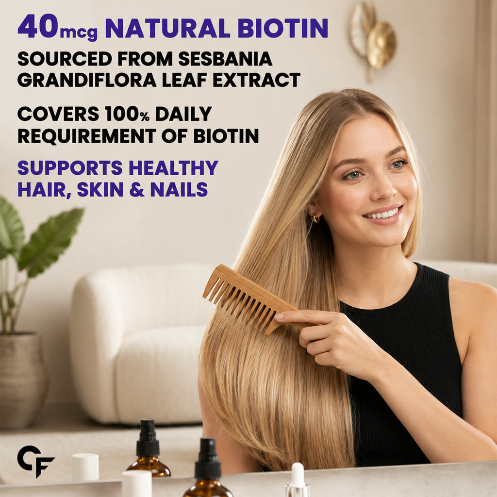 Natural Biotin Hair Gummies 60 Gummies | 40mcg Biotin with DHT Support | Beta Sitosterol, Grape Seed & Green Tea | Hair Growth, Strong Hair, Skin & Nails | No Added Sugar