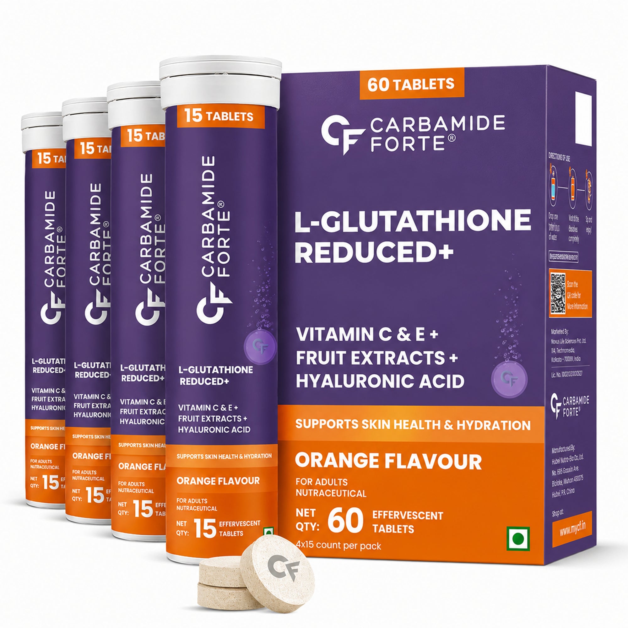 Japanese L-Glutathione 600mg Effervescent Tablets | Skin & Antioxidant Support