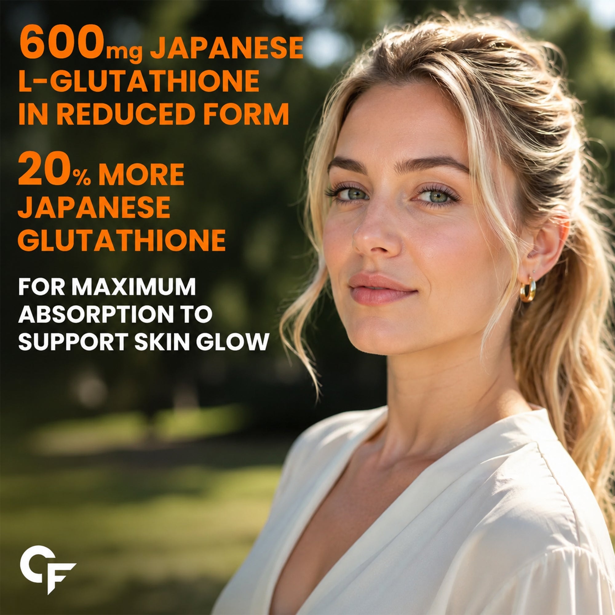 Japanese L-Glutathione 600mg Effervescent Tablets | Skin Brightening Supplement with Vitamin C, Hyaluronic Acid, Biotin, Lycopene & Astaxanthin | Antioxidant Formula | Orange Flavour | 30 Tablets