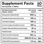 Glucosamine 1600mg Joint Support Supplement | Glucosamine Chondroitin with Boswellia, Turmeric, Ginger, Rosehip, Vitamin D3 & B12 | Supports Joint, Cartilage & Mobility | 60 Tablets