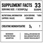 Micronized Creatine Monohydrate Powder 100g | 3000mg Per Serving | Unflavoured | 100% Pure Creatine | 33 Servings | Supports Strength, Muscle Performance & Recovery