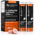 L-Carnitine Tartrate 2200mg Effervescent Tablets with Vitamin B Complex | Workout, Energy & Recovery Support | Orange Flavour | 40 Tablets
