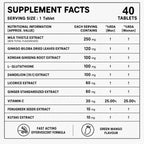 Liver Detox Effervescent Tablets with Milk Thistle, Glutathione & Vitamin C | Herbal Liver Support Supplement with Ginkgo Biloba, Korean Ginseng & Dandelion | Green Mango | 40 Tablets