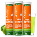 Liver Detox Effervescent Tablets with Milk Thistle, Glutathione & Vitamin C | Herbal Liver Support Supplement with Ginkgo Biloba, Korean Ginseng & Dandelion | Green Mango | 60 Tablets