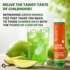 Liver Detox Effervescent Tablets with Milk Thistle, Glutathione & Vitamin C | Herbal Liver Support Supplement with Ginkgo Biloba, Korean Ginseng & Dandelion | Green Mango | 60 Tablets