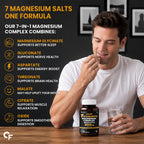 Magnesium Complex 2000mg with 7 Forms & 370mg Elemental Magnesium | Glycinate, Threonate, Citrate | Muscle Recovery, Energy & Focus | 120 Tablets