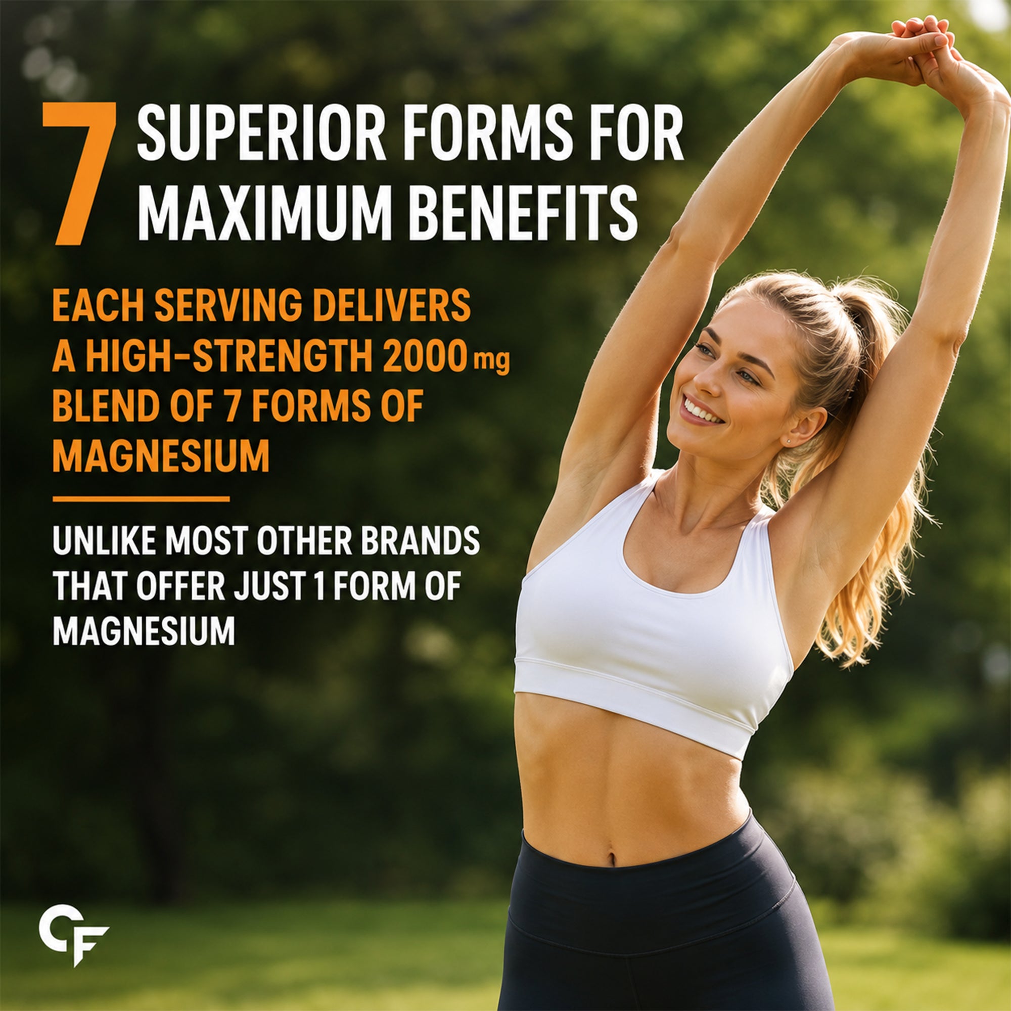 Magnesium Complex 2000mg with 7 Forms & 370mg Elemental Magnesium | Glycinate, Threonate, Citrate | Muscle Recovery, Energy & Focus | 120 Tablets