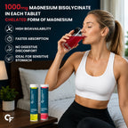 Magnesium Bisglycinate Effervescent Tablets 1000mg | 140.96mg Elemental Magnesium | Muscle Recovery, Relaxation & Nerve Support | Sugar Free, Vegan | Lemon & Mixed Berry | 40 Tablets