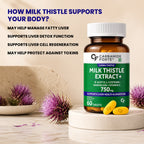 Milk Thistle 500mg with NAC, Dandelion & Vitamin C | Liver Support Supplement | 80% Flavonoids | Antioxidant & Digestive Health | 60 Tablets