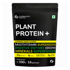Vegan Plant Protein Powder 500g - 25g Plant Protein, 4g BCAA, 13 Vitamins & Minerals, Digestive Enzymes, Zero Added Sugar | Alphonso Mango