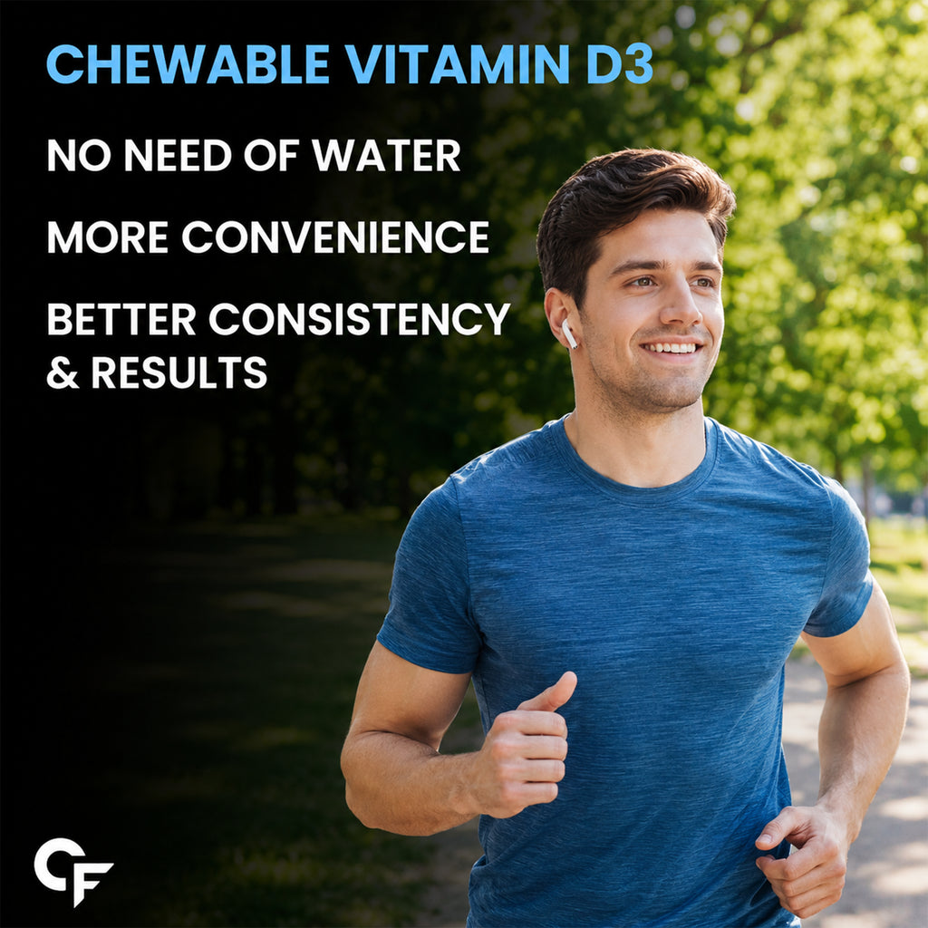 Vitamin D3 10,000 IU (250 mcg) Chewable Tablets | High Strength Cholecalciferol | Orange Flavour | Bone & Immune Support | 60 Tablets