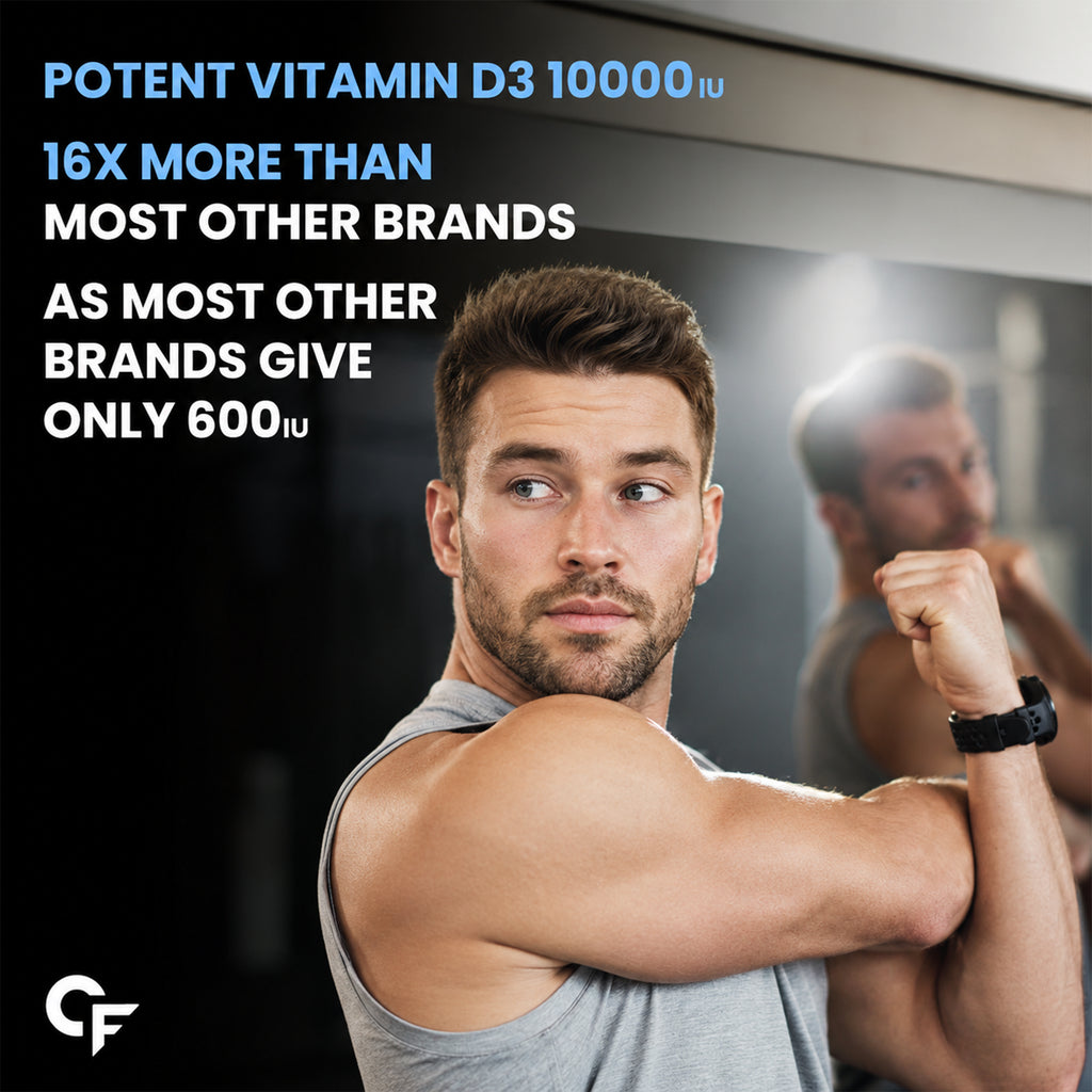 Vitamin D3 10,000 IU (250 mcg) Chewable Tablets | High Strength Cholecalciferol | Orange Flavour | Bone & Immune Support | 60 Tablets