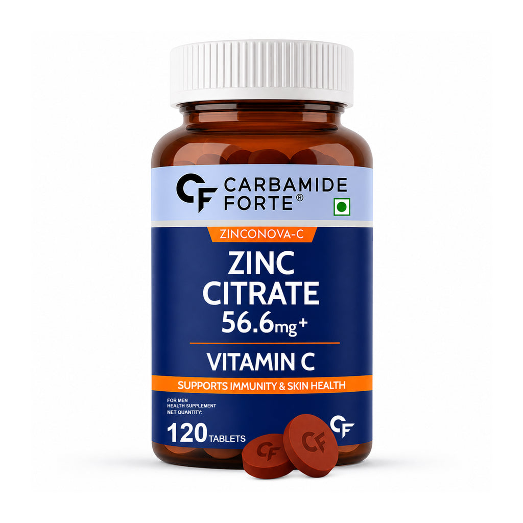 Zinc Citrate 17mg + Vitamin C 40mg Tablets | 100% RDA Zinc Supplement for Men & Women | Immune Support & Skin Health | Vegetarian | 120 Tablets