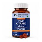 Zinc Citrate 17mg + Vitamin C 40mg Tablets | 100% RDA Zinc Supplement for Men & Women | Immune Support & Skin Health | Vegetarian | 120 Tablets