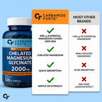 Chelated Magnesium Glycinate 2000mg Tablets | 440mg Elemental Magnesium | High Absorption Supplement for Sleep, Muscle Recovery & Bone Health | 60 Tablets