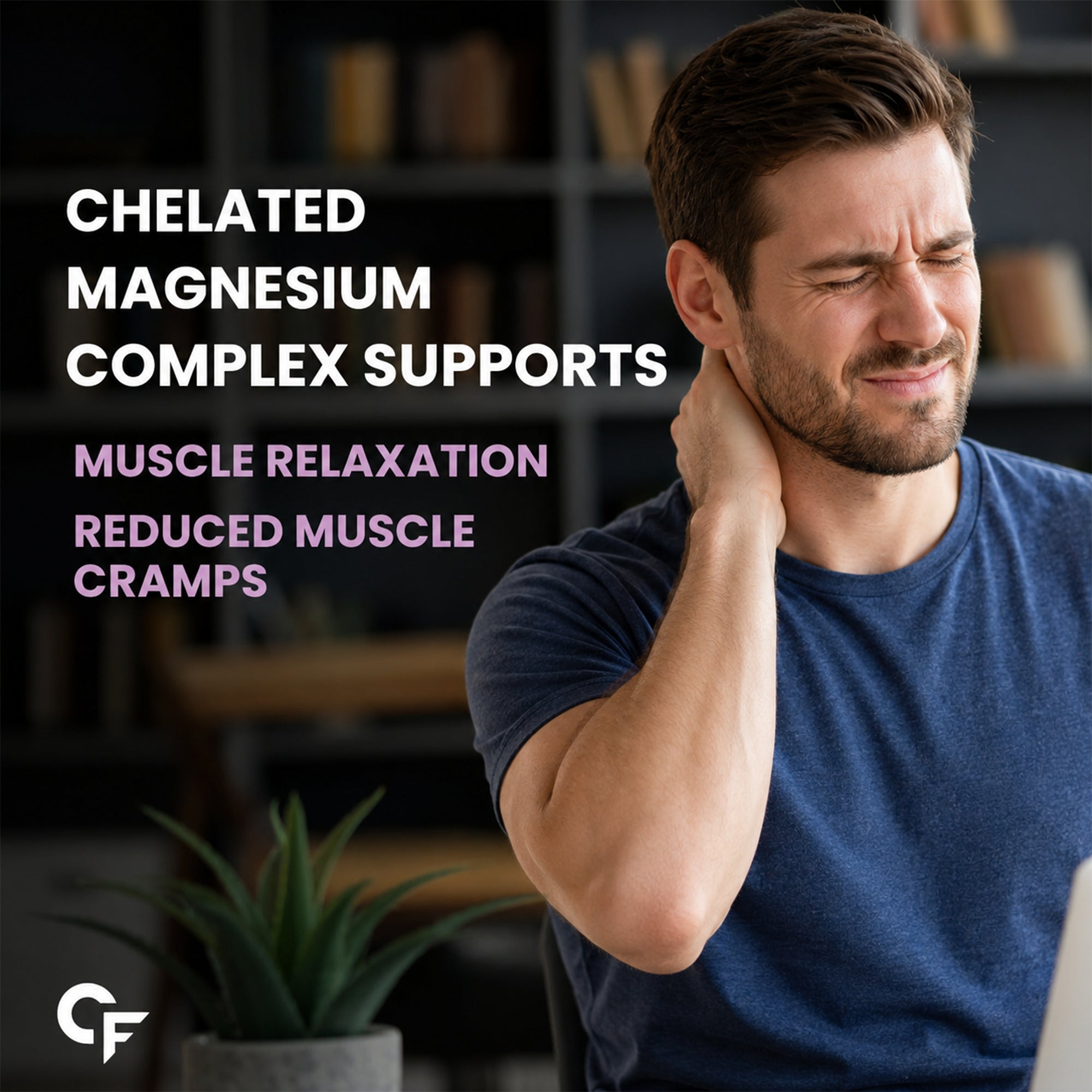 Chelated Magnesium Complex 440mg | Magnesium Glycinate, Citrate & Oxide | Muscle, Bone & Nerve Support | 60 Vegetarian Tablets