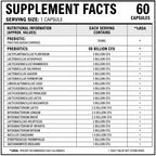 50 Billion CFU Probiotic Supplement with Prebiotics | 20 Probiotic Strains + 150mg FOS | Gut Health & Digestive Support | Shelf Stable | 60 Vegetarian Capsules