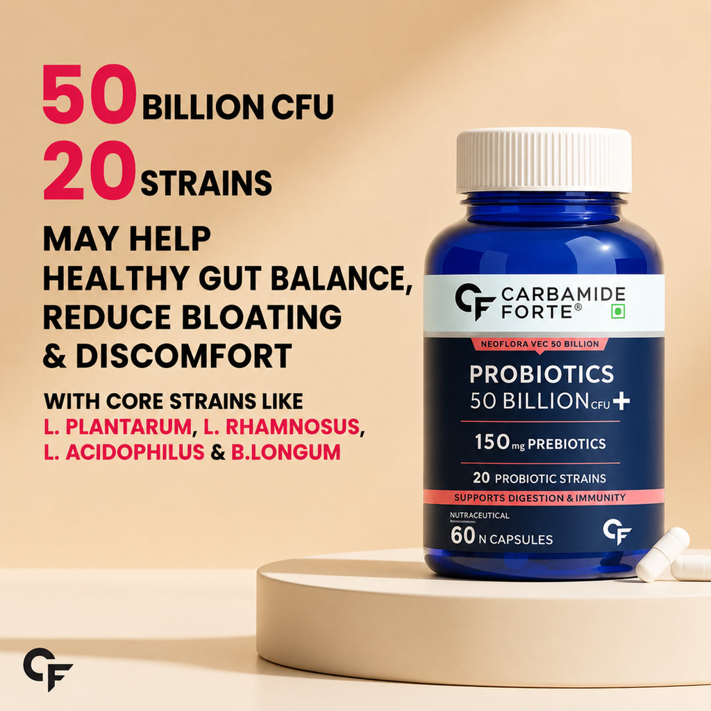 50 Billion CFU Probiotic Supplement with Prebiotics | 20 Probiotic Strains + 150mg FOS | Gut Health & Digestive Support | Shelf Stable | 60 Vegetarian Capsules