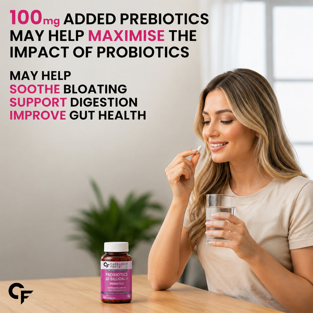 30 Billion CFU Probiotic Capsules with 16 Strains, Prebiotics, Vitamin C & Zinc – Gut Health & Digestive Support Supplement – 100 Vegetarian Capsules