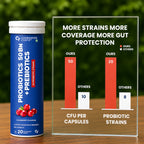 50 Billion CFU Probiotic + Prebiotic Effervescent Tablets | 20 Probiotic Strains with 150mg FOS | Cranberry Flavor | Gut & Digestive Health Supplement | 20 Tablets