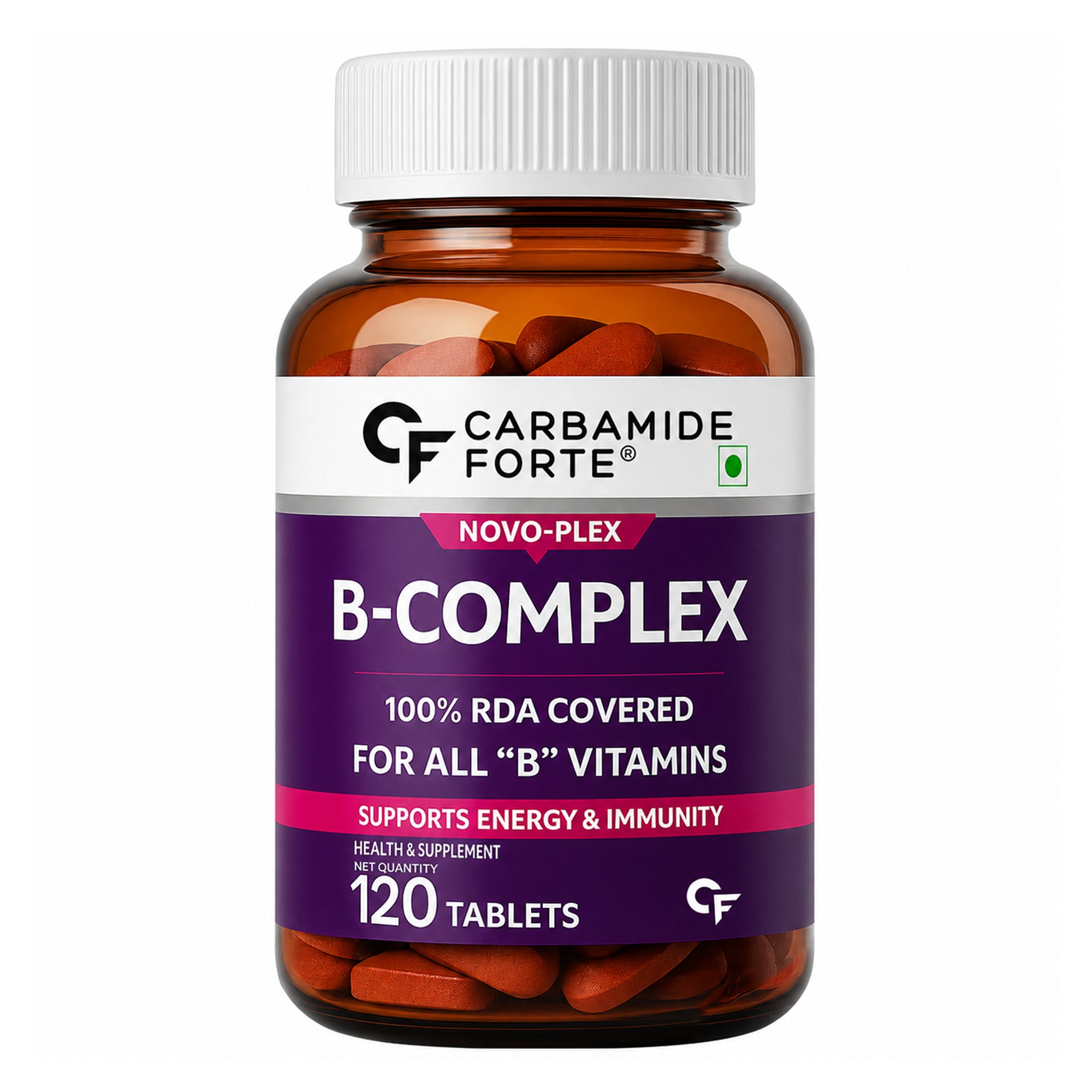 Vitamin B Complex 120 Tablets | 8 Essential B Vitamins with Biotin, B12 & Folic Acid | 100% RDA | Energy Metabolism, Skin, Hair, Nails & Nervous System Support | Vegetarian