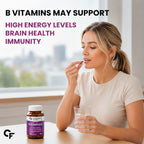 Vitamin B Complex 120 Tablets | 8 Essential B Vitamins with Biotin, B12 & Folic Acid | 100% RDA | Energy Metabolism, Skin, Hair, Nails & Nervous System Support | Vegetarian